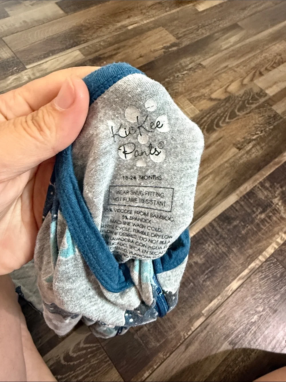Kickee Pants Blue and Gray Bear Print Footed One-Piece